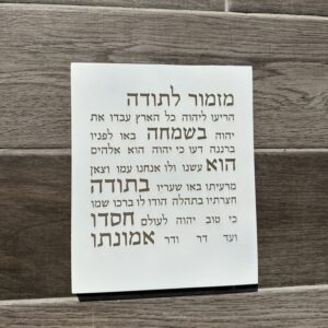 מזמור לתודה - לבן