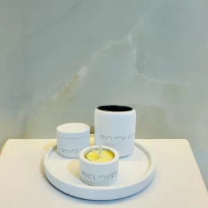 סט הבדלה מבטון - לבן