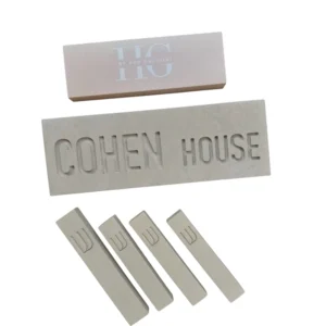 סט שלט כניסה ובתי מזוזה מבטון