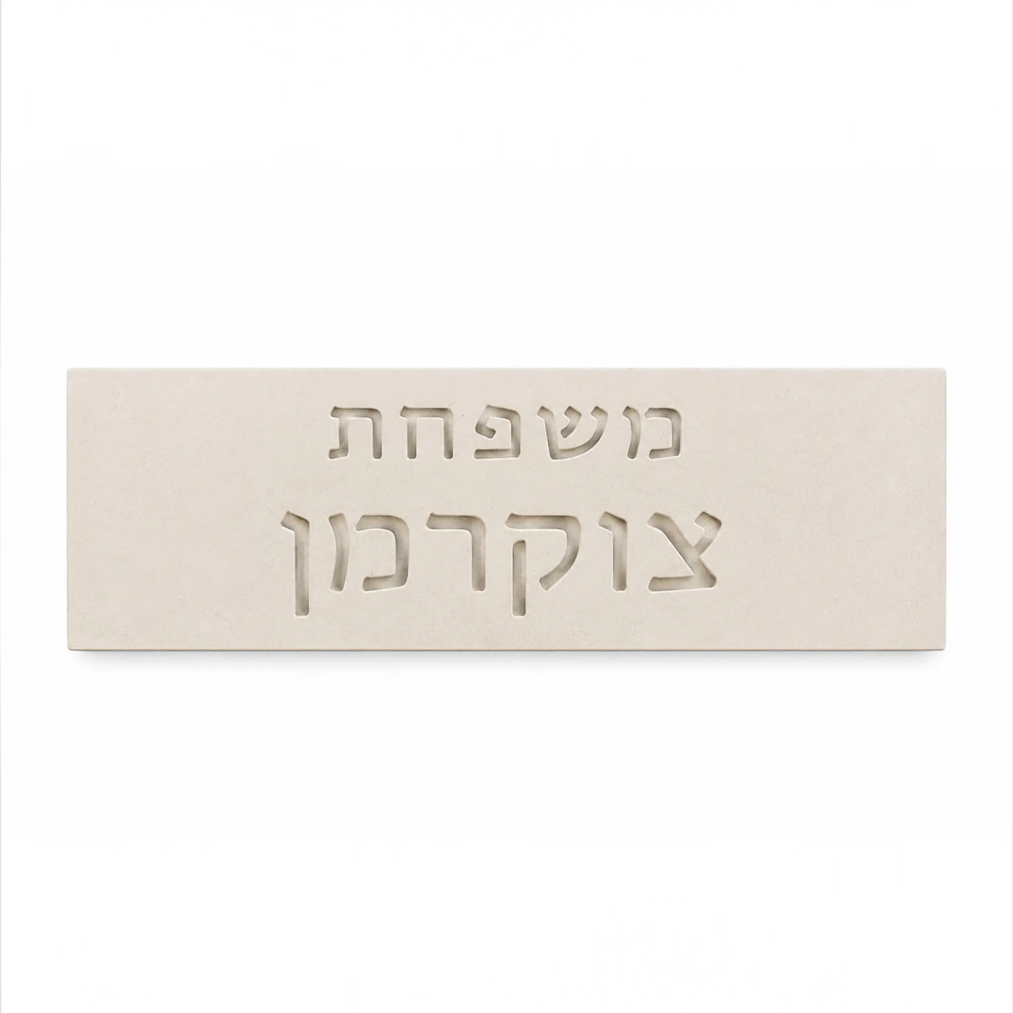 שלט משפחה מבטון לכניסה לבית
